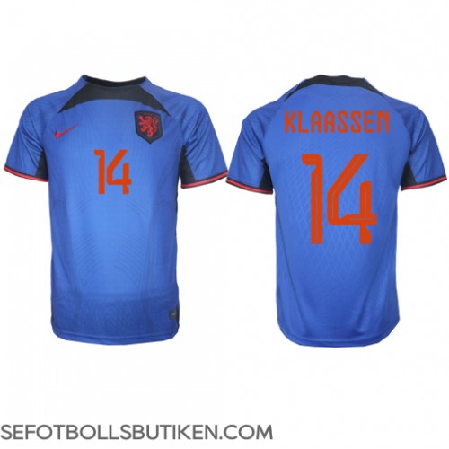 Nederländerna Davy Klaassen #14 Replika Borta matchkläder VM 2022 Korta ärmar